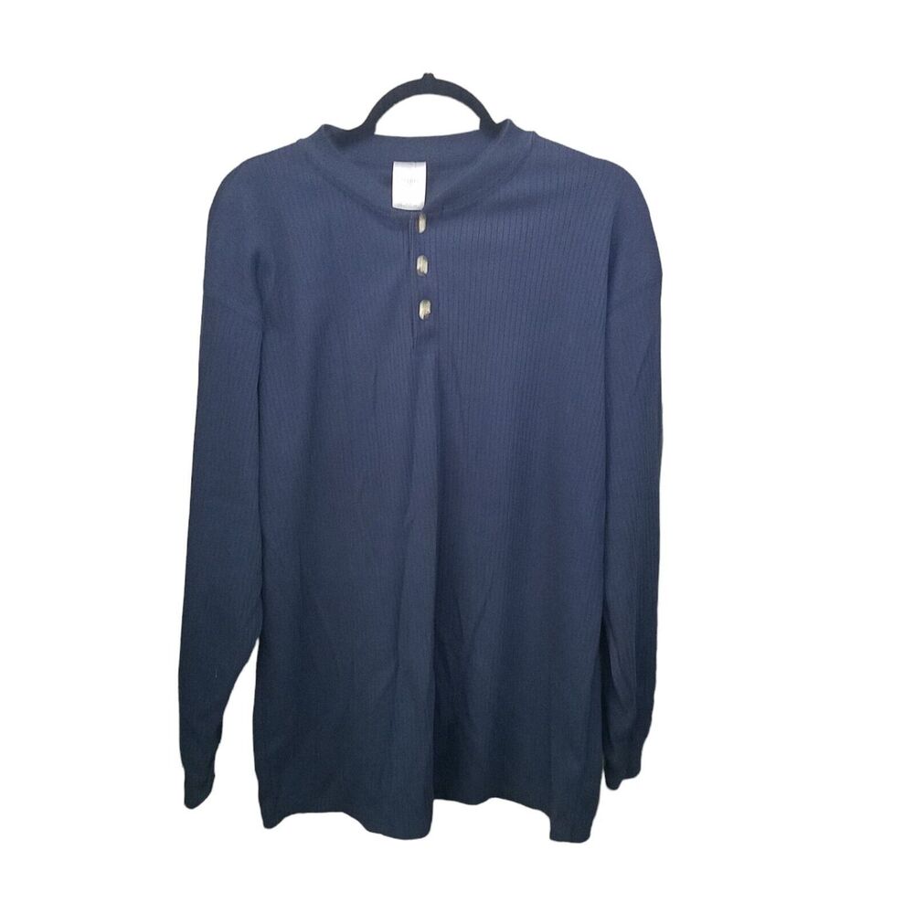 Premier International Mens Sz XL Blue Solid Long Sleeve Sweatshirt